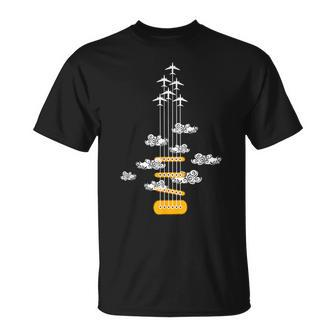 Airplane Guitar Retro Style T-Shirt - Seseable