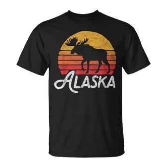 Alaska Moose Sunset Retro Vintage Vibe T-Shirt - Monsterry CA