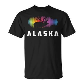 Alaska Reindeer Polar Lights And Moose T-Shirt | Mazezy