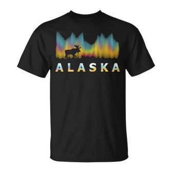 Alaska Reindeer Polar Lights And Moose T-Shirt | Mazezy