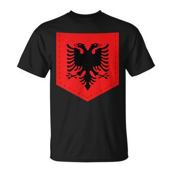 Albania Flag With Printed Albanian Flag Pocket T-Shirt - Thegiftio UK