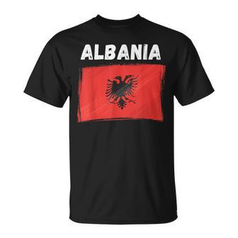 Albania Flag Holiday Vintage Grunge Albanian Flag T-Shirt - Monsterry