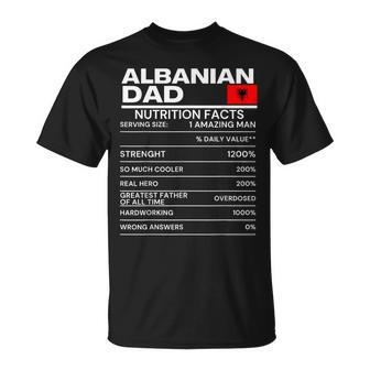Albanian Dad Nutrition Facts National Pride Fathers Day T-Shirt - Monsterry AU
