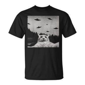 Alien Ufo Cat T-Shirt - Seseable