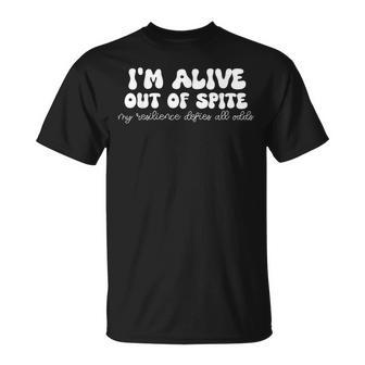 Alive Out Of Spite My Resilience Defies All Odds Soft Girl T-Shirt - Thegiftio UK