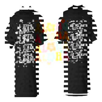 Aloha Hawaii Family Vacation Trip Girls Summer Groovy T-Shirt - Thegiftio