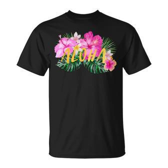 Aloha Hibiscus Flowers T-Shirt - Monsterry UK