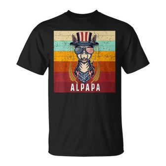 Alpapa Fan Llama Fan Lover Father's Day & 4 July Usa Flag T-Shirt - Thegiftio UK