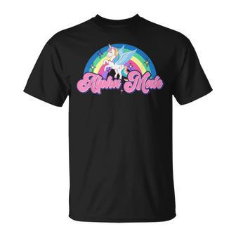 Alpha Male Unicorn Rainbow Ironic Gay Sarcastic Lgbtq Pride T-Shirt - Monsterry