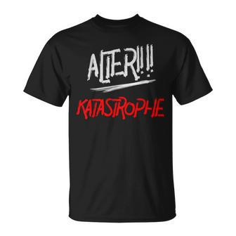 Alter Katastrophe T-Shirt für Herren, Graffiti-Design – Schwarz - Seseable