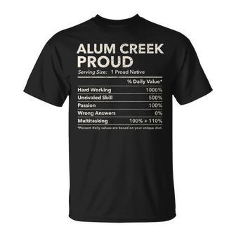 Alum Creek West Virginia Proud Nutrition Facts T-Shirt - Monsterry AU