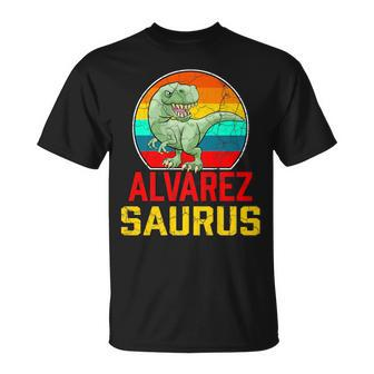 Alvarez Saurus Family Reunion Last Name Team Custom T-Shirt - Seseable
