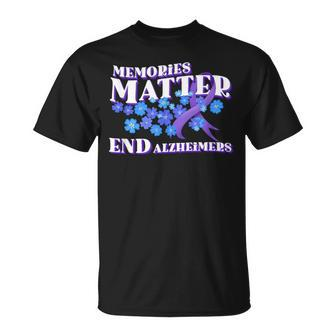Alzheimer Awareness And Purple Ribbon & Forget Me Nots T-Shirt - Thegiftio UK