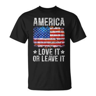 America Love It Or Leave It Patriotic Phrase T-Shirt - Monsterry DE