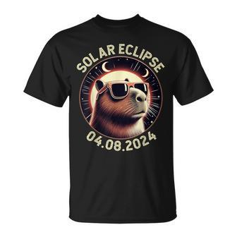 America Totality 40824 Retro Capybara Solar Eclipse 2024 T-Shirt - Thegiftio