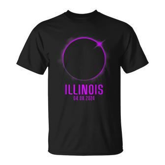 America Totality 40824 Total Solar Eclipse Illinois 2024 T-Shirt | Mazezy