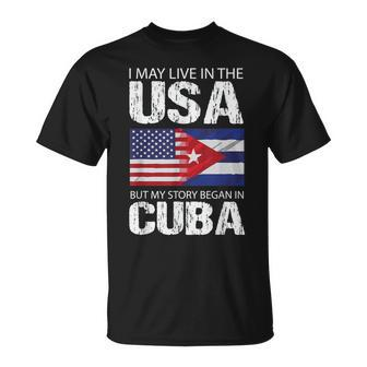 American Cuban Flag Pride My Story Began In Cuba T-Shirt - Monsterry