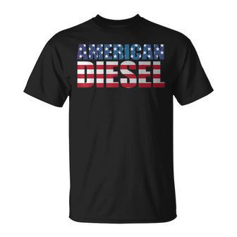 American Diesel Truck Diesel Flag Usa America T-Shirt - Monsterry AU