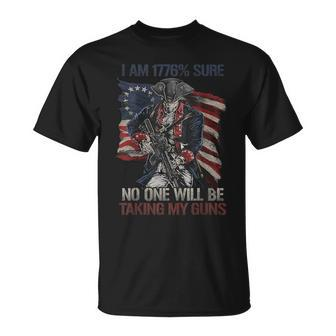 American Flag I Am 1776 Sure No One Will Be Taking My Guns T-Shirt - Monsterry UK