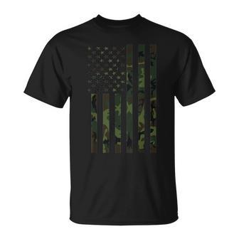 American Flag 4Th Of July Camo Military Camouflage Veteran T-Shirt - Monsterry UK