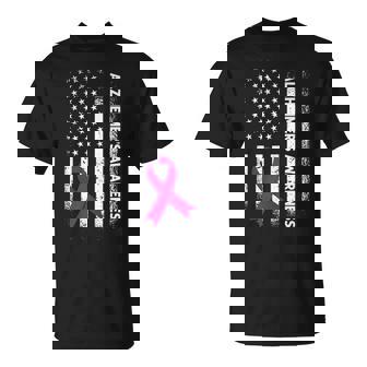 American Flag Alzheimer's Disease Dementia T-Shirt - Monsterry