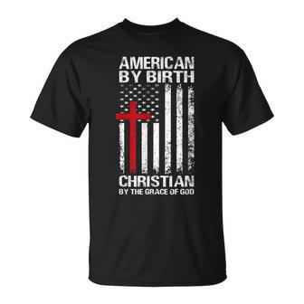 American Flag Cross Patriotic Religious Christian Usa Faith T-Shirt - Monsterry CA