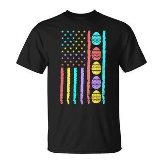 American Flag Happy Easter Egg Hunting Patriotic Easter Day T-Shirt | Mazezy