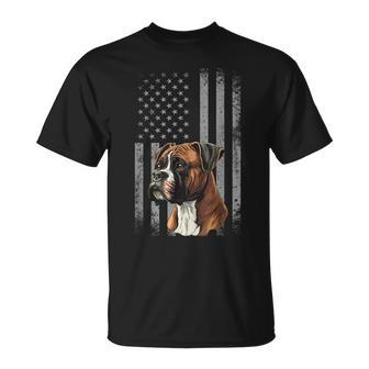 American Flag Usa Patriot Boxer Dog Dad T-Shirt | Mazezy AU