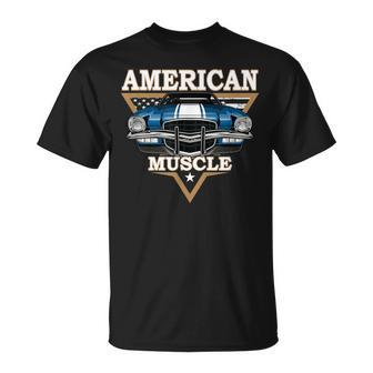 American Flag Vintage Muscle Car Hot Rod And Muscle Car T-Shirt - Monsterry