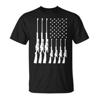 American Guns And Flag T-Shirt | Mazezy