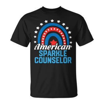 American Sparkle Counselor Rainbow Usa Flag 4Th Of July T-Shirt - Monsterry AU