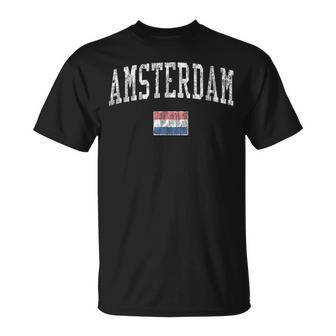 Amsterdam Netherlands Vintage Sports Flag T-Shirt - Monsterry CA