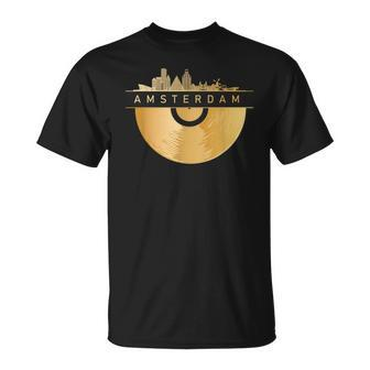 Amsterdam Skyline Musik Schallplatte Djintage Amsterdam T-Shirt - Seseable