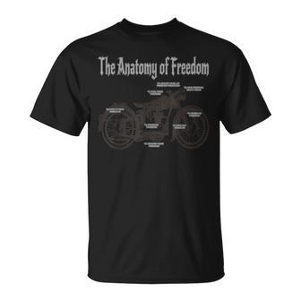 The Anatomy Of Freedom Motorcycle Bike Rider T-Shirt - Monsterry CA