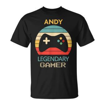Andy Name Personalised Legendary Gamer T-Shirt - Seseable