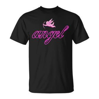 Angel Y2k Aesthetic Cherub Vintage Trendy 2000S 00S Pink T-Shirt - Monsterry UK