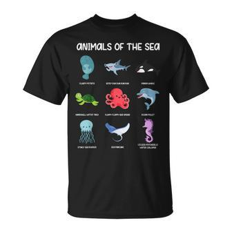 Animals Of The Sea Ocean Animal Alternative Name T-Shirt - Monsterry