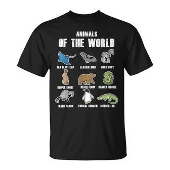 Animals Of The World Animals Names Ideas T-Shirt - Seseable