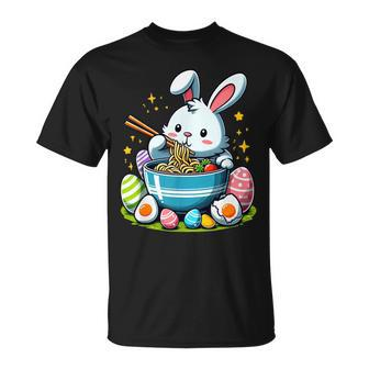 Anime Easter Bunny Eating Ramen Noodles With Easter Eggs T-Shirt - Seseable