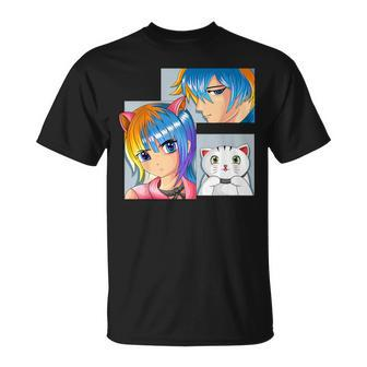 Anime Girl Cat Otaku Anime Merch Kawaii Stuff T-Shirt - Thegiftio UK