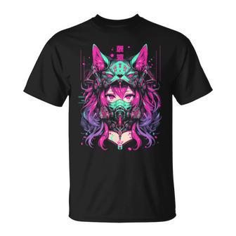 Anime Manga Cyberpunk Aesthetic Techwear Harajuku Wolf T-Shirt | Mazezy UK