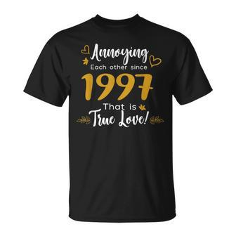Annoying Each Other Since 1997 Couples Wedding Anniversary T-Shirt - Monsterry DE