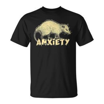 Anxiety Possum Opossum T-Shirt - Monsterry