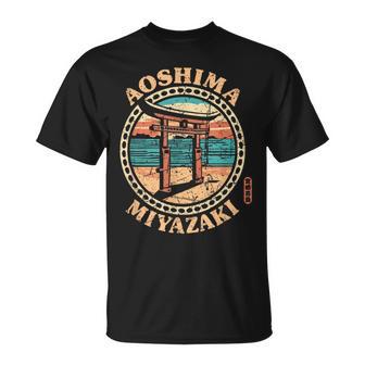 Aoshima Miyazaki Japan Surfen Aoshima Schrein Japanischer Kanji T-Shirt - Geschenkecke