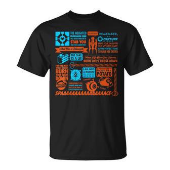 Aperture Science Portal Quotes Gamer Meme T-Shirt - Monsterry