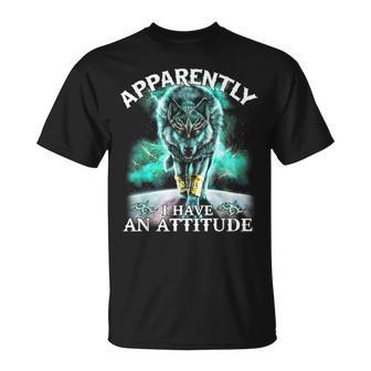 Apparently I Have An Attitude Wolf T-Shirt - Monsterry UK