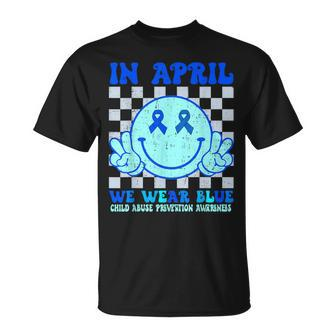 In April We Wear Blue Child Abuse Prevention Awareness T-Shirt | Mazezy