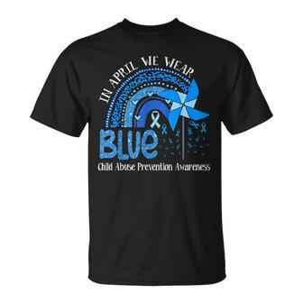 In April We Wear Blue For Child Abuse Prevention Awareness T-Shirt | Mazezy