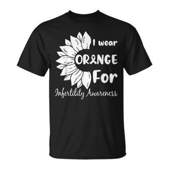 In April We Wear Orange Infertility Awareness Sunflower T-Shirt | Mazezy DE