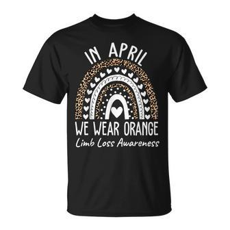 In April We Wear Orange Limb Loss Awareness Ampu Support T-Shirt - Monsterry